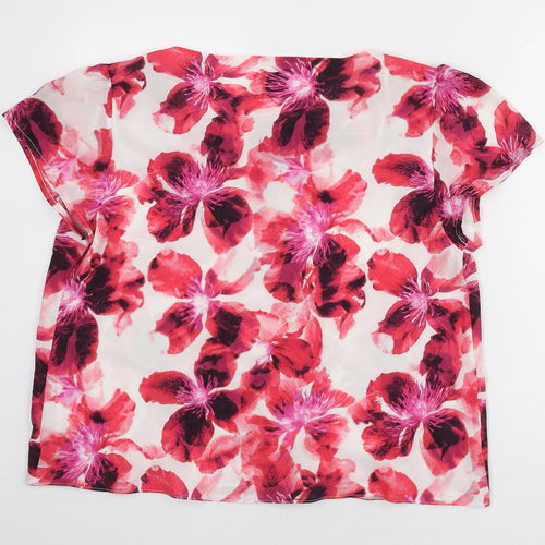 CC Womens Multicoloured Floral Polyester Basic Blouse Size 20 Cowl Neck