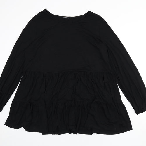 Roman Womens Black Viscose A-Line Size 18 Boat Neck Pullover
