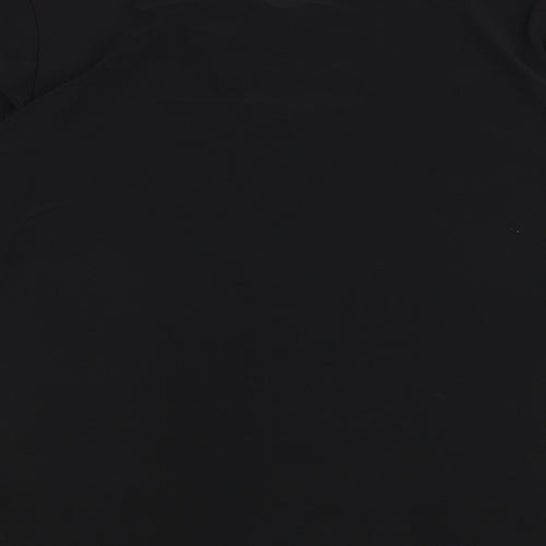 Anamor Womens Black Polyester Basic T-Shirt Size S Round Neck - Lace Detail, Sequins, Size S/M