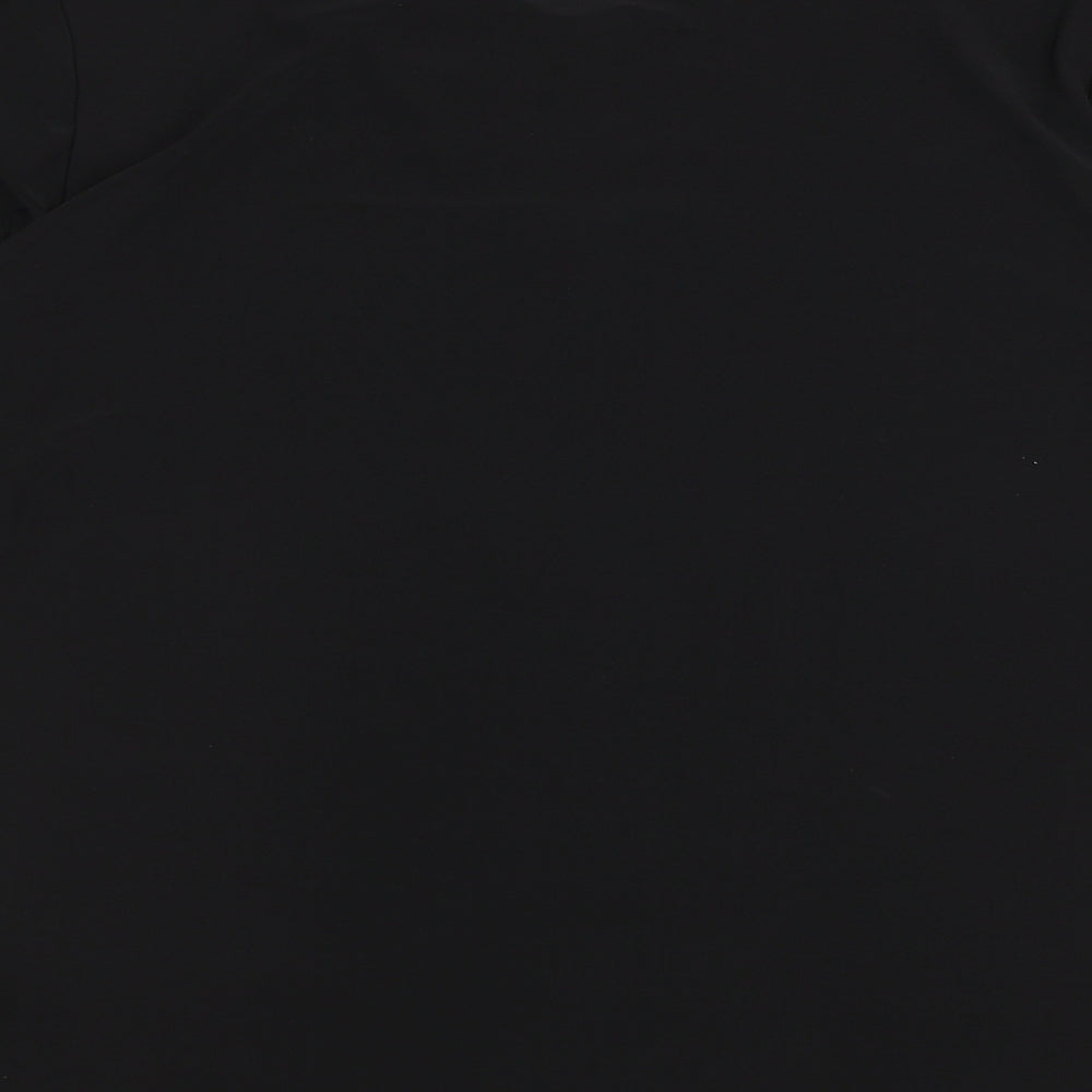 Anamor Womens Black Polyester Basic T-Shirt Size S Round Neck - Lace Detail, Sequins, Size S/M