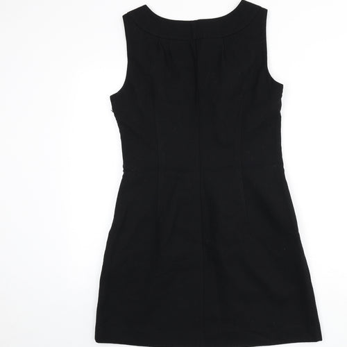 Esprit Womens Black Wool A-Line Size 12 Round Neck Zip