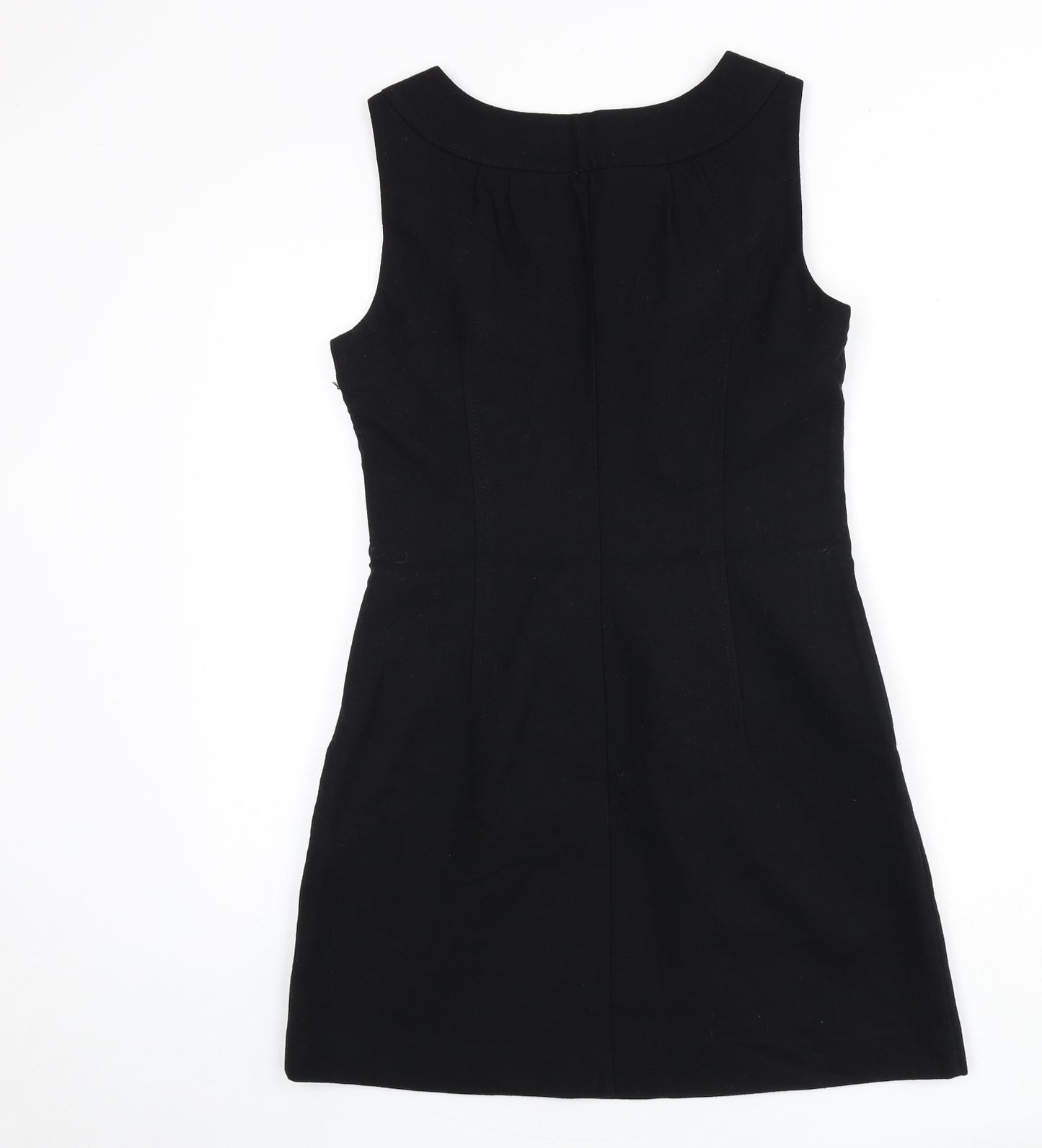 Esprit Womens Black Wool A-Line Size 12 Round Neck Zip
