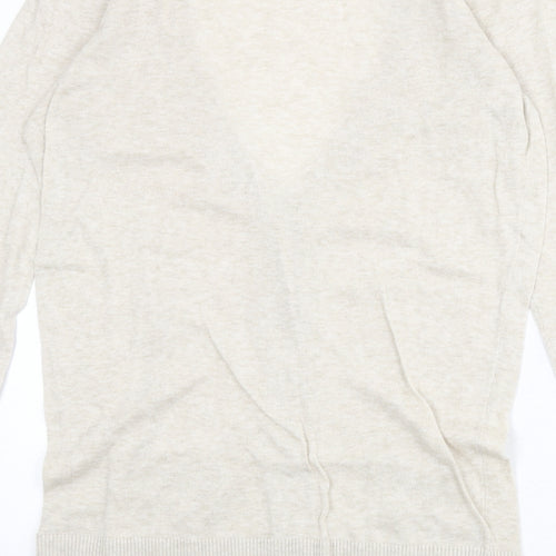 Collection Womens Beige V-Neck 100% Cotton Cardigan Jumper Size 12