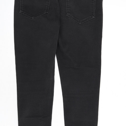 Marks and Spencer Womens Grey Cotton Skinny Jeans Size 12 L24 in Regular Zip