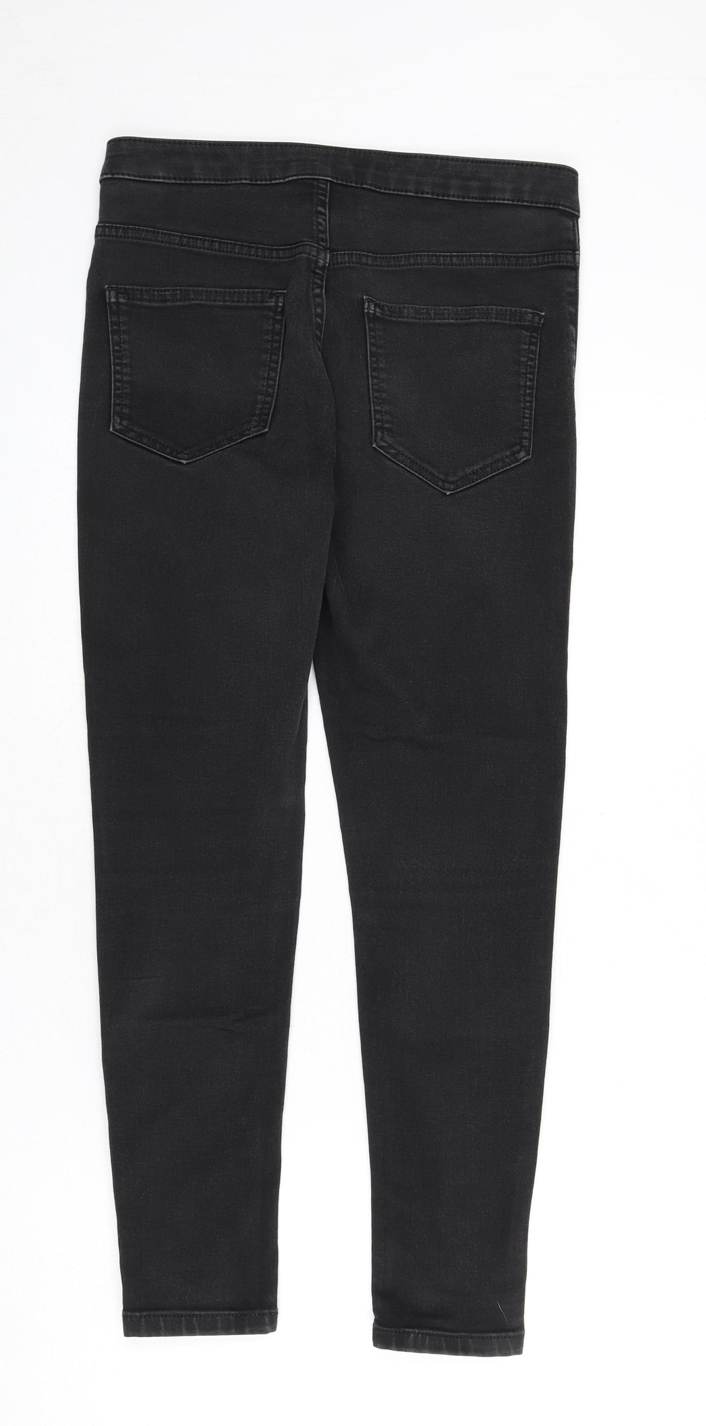 Marks and Spencer Womens Grey Cotton Skinny Jeans Size 12 L24 in Regular Zip