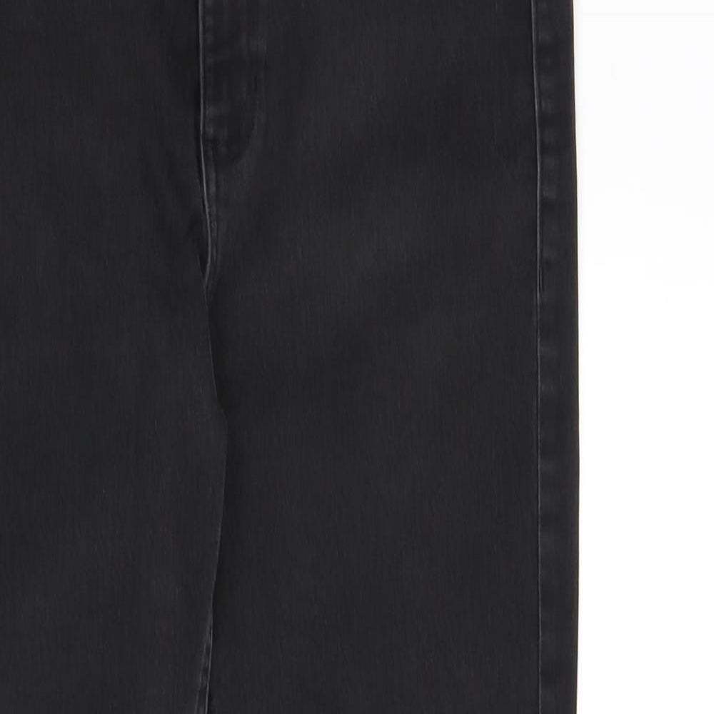 Marks and Spencer Womens Grey Cotton Skinny Jeans Size 12 L24 in Regular Zip