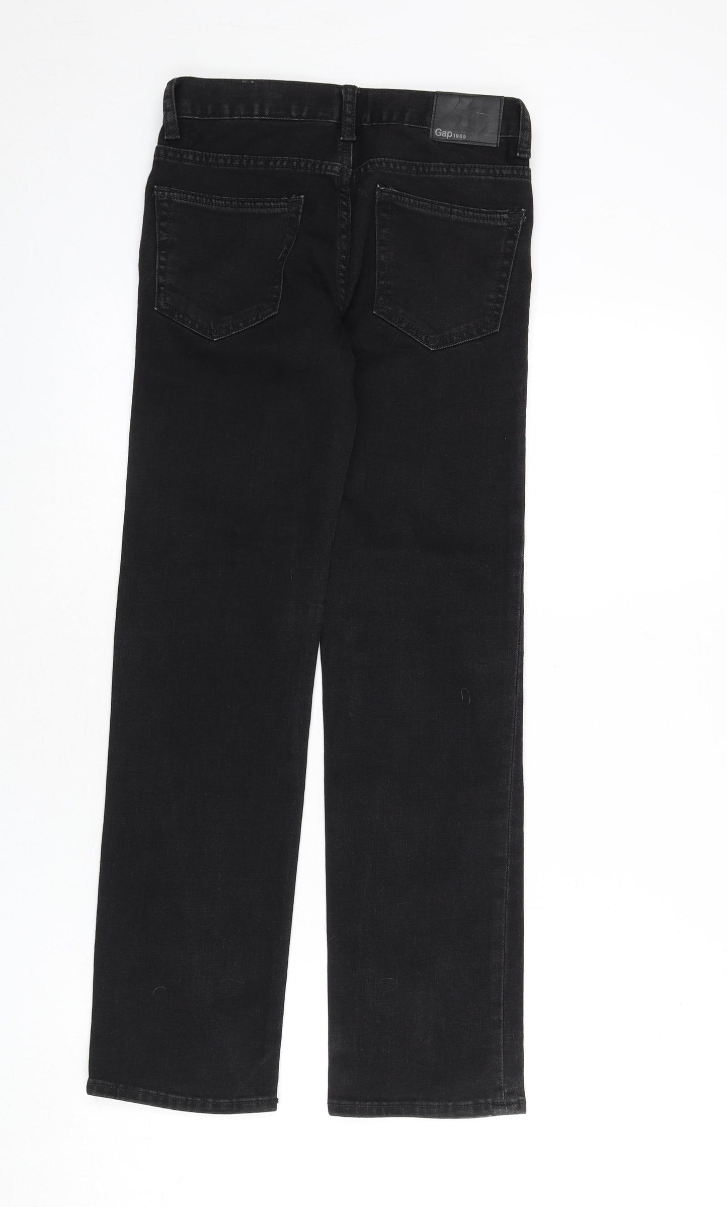 Gap Girls Black Cotton Straight Jeans Size 12 Years L26 in Regular Zip