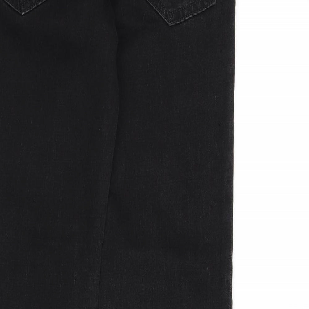 Gap Girls Black Cotton Straight Jeans Size 12 Years L26 in Regular Zip