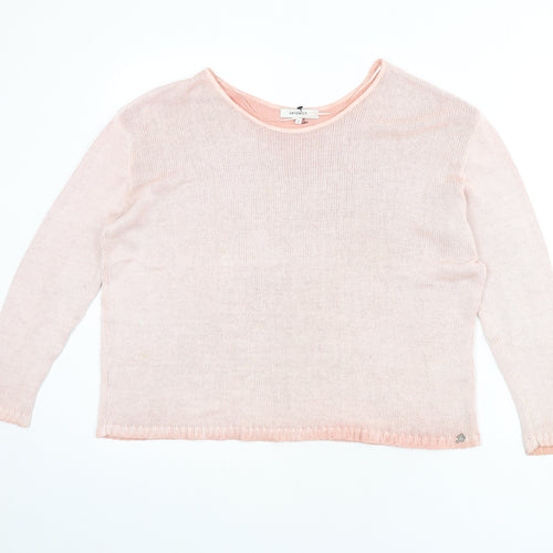 Sandwich Womens Pink Boat Neck Cotton Pullover Jumper Size S