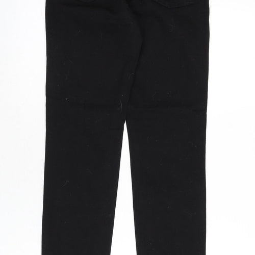 NEXT Womens Black Cotton Skinny Jeans Size 6 L28 in Regular Zip
