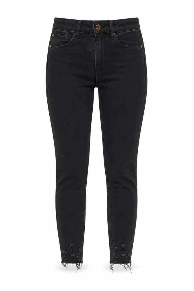 NEXT Womens Grey Cotton Skinny Jeans Size 6 L26 in Regular Zip - Distressed Hems