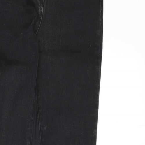 NEXT Womens Grey Cotton Skinny Jeans Size 6 L26 in Regular Zip - Distressed Hems