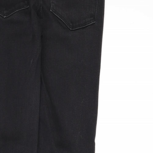 NEXT Womens Grey Cotton Skinny Jeans Size 6 L26 in Regular Zip - Distressed Hems