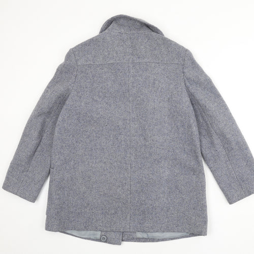 Littlewoods Womens Grey Overcoat Coat Size 14 Button