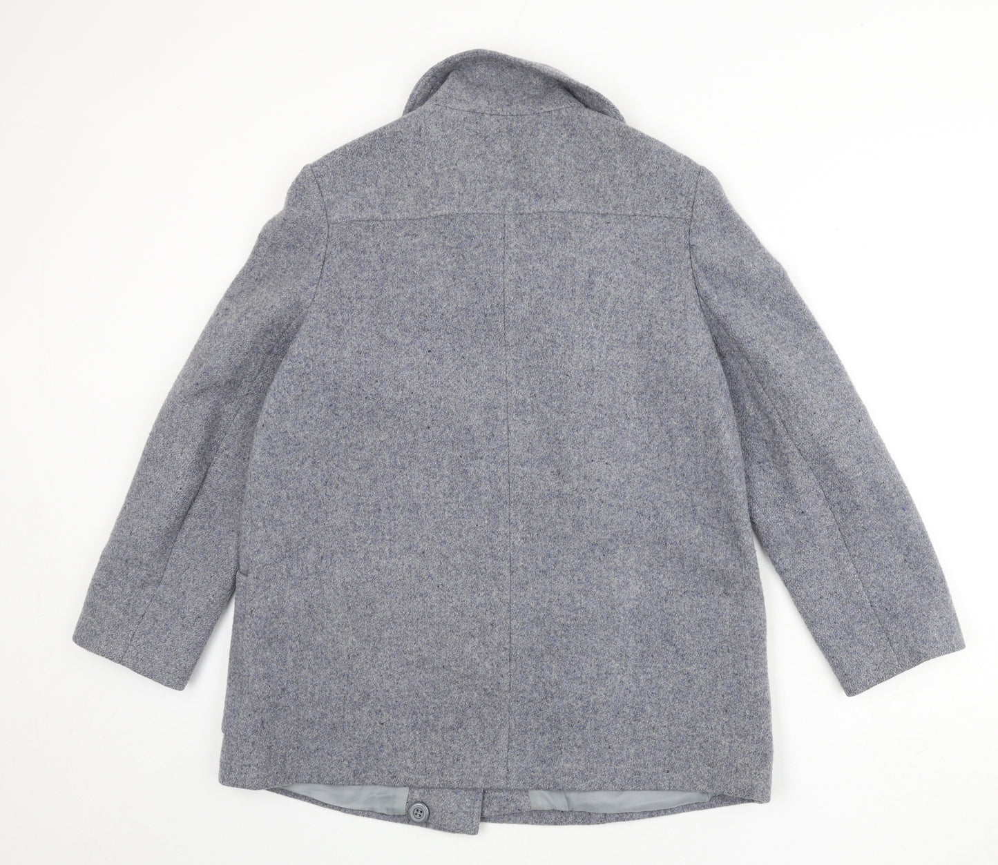 Littlewoods Womens Grey Overcoat Coat Size 14 Button