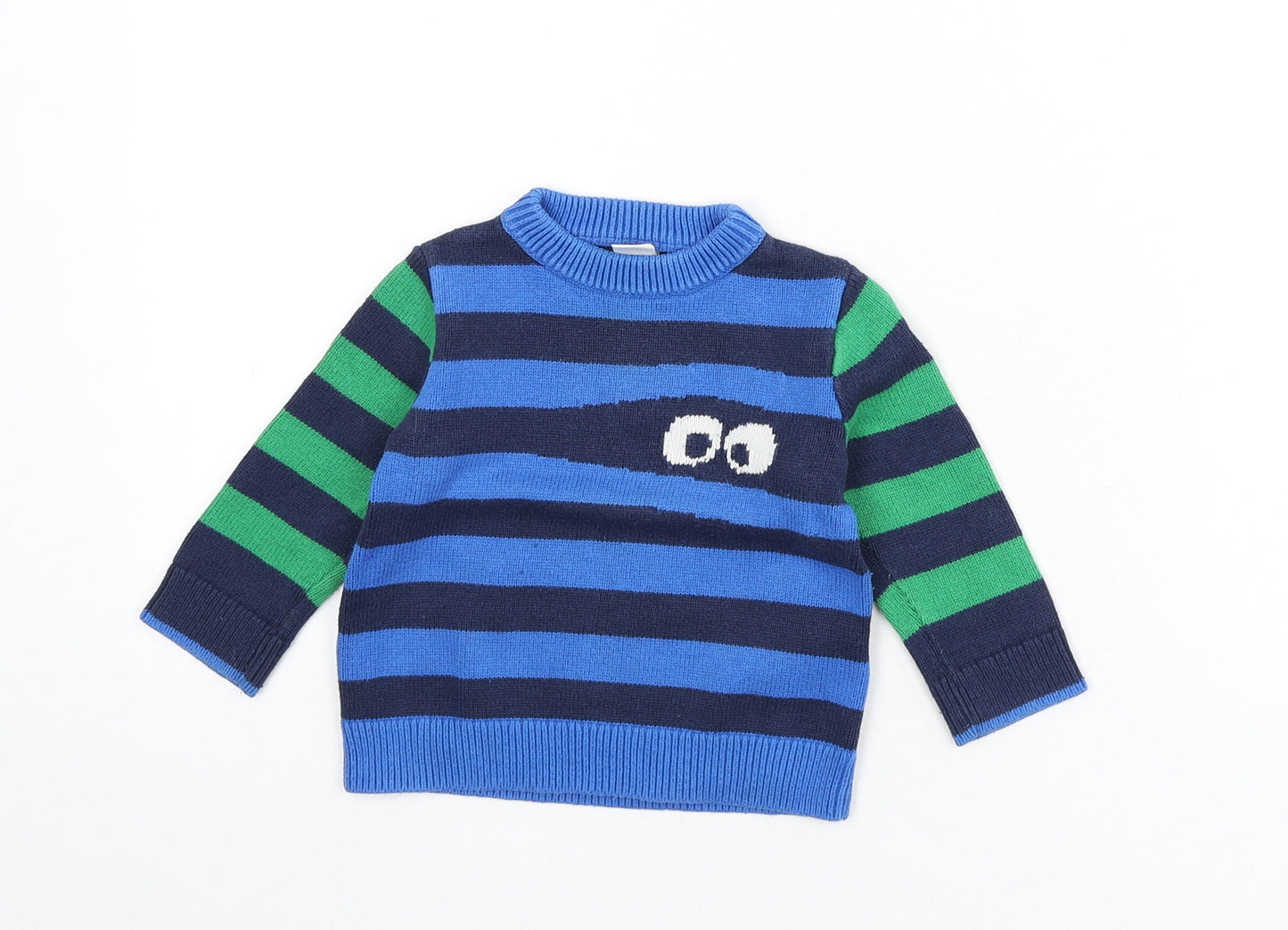Gap Baby Blue Striped Cotton Pullover Jumper Size 12-18 Months Pullover - Eyes