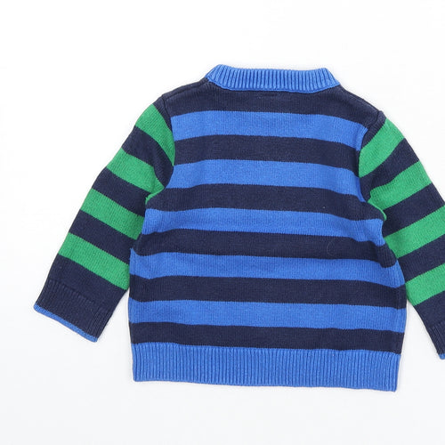Gap Baby Blue Striped Cotton Pullover Jumper Size 12-18 Months Pullover - Eyes