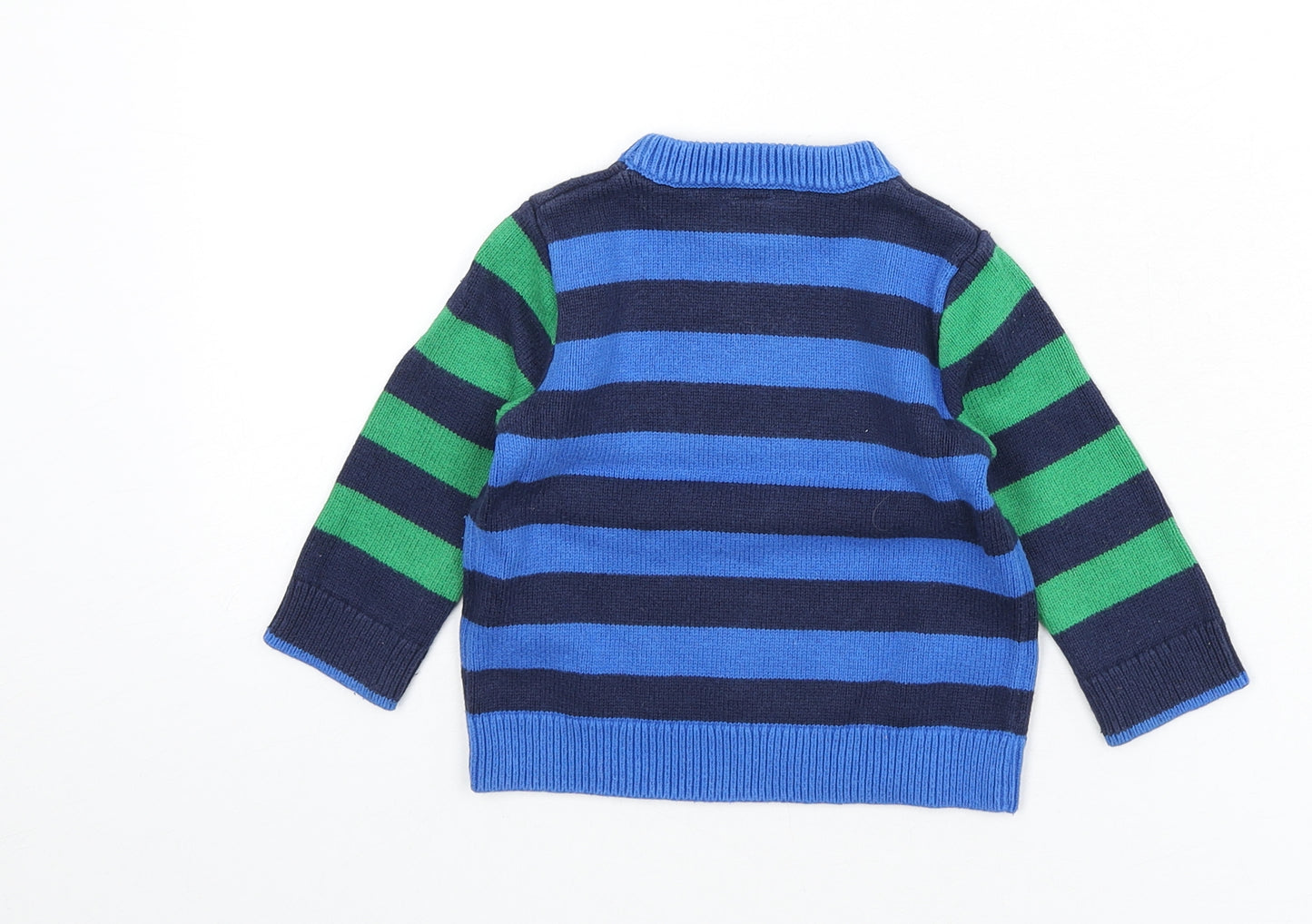 Gap Baby Blue Striped Cotton Pullover Jumper Size 12-18 Months Pullover - Eyes