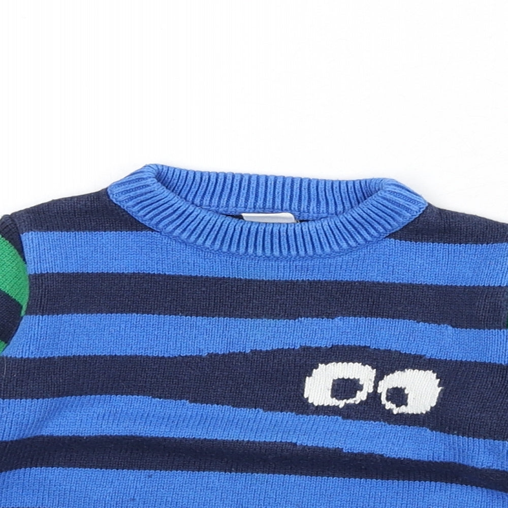 Gap Baby Blue Striped Cotton Pullover Jumper Size 12-18 Months Pullover - Eyes