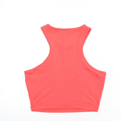ASOS Womens Pink Viscose Cropped Tank Size 12 Round Neck - Racer Back