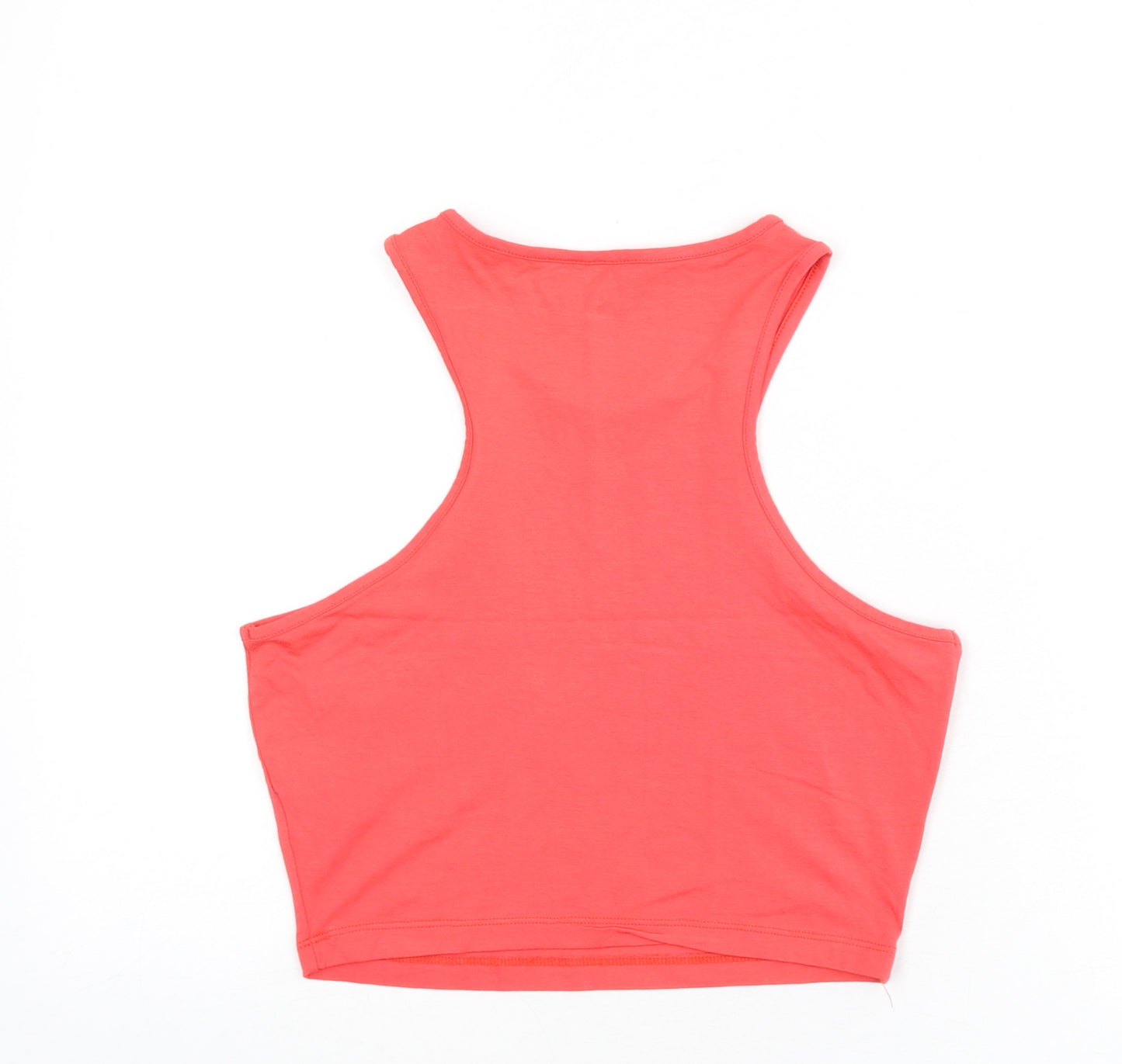 ASOS Womens Pink Viscose Cropped Tank Size 12 Round Neck - Racer Back