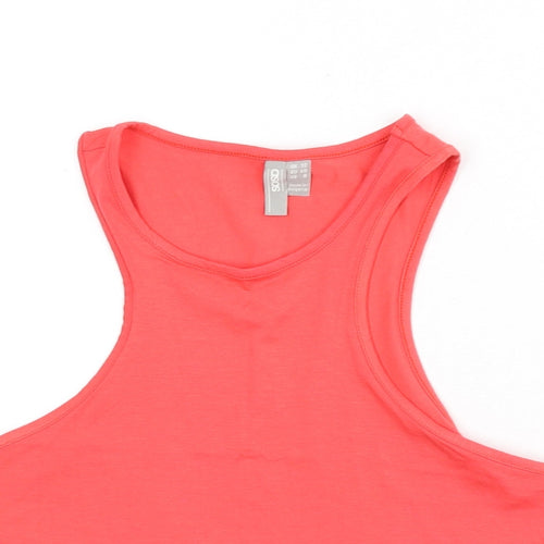 ASOS Womens Pink Viscose Cropped Tank Size 12 Round Neck - Racer Back