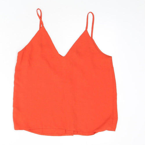 New Look Womens Red Polyester Camisole Tank Size 10 V-Neck