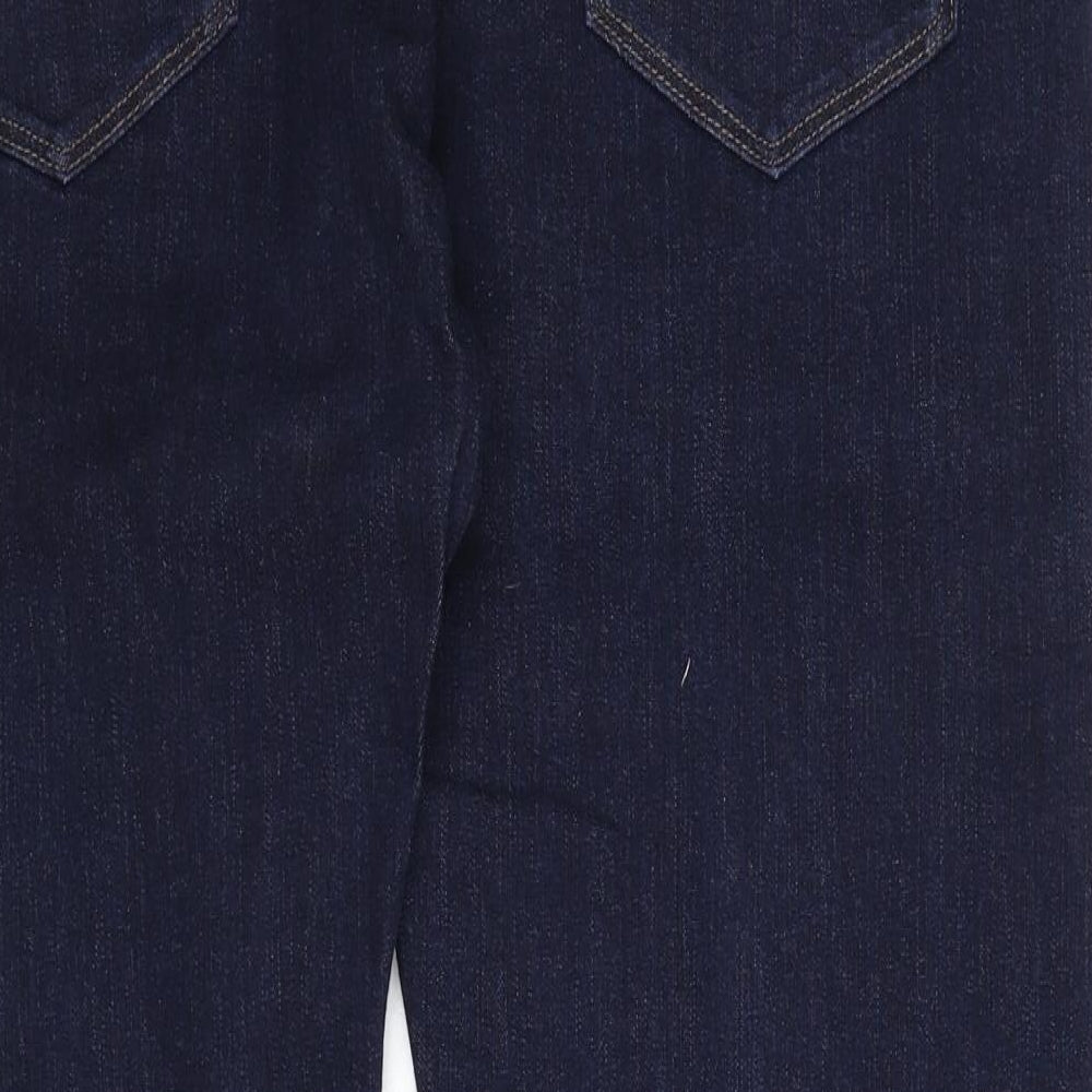 Marks and Spencer Mens Blue Cotton Straight Jeans Size 42 in L29 in Regular Zip