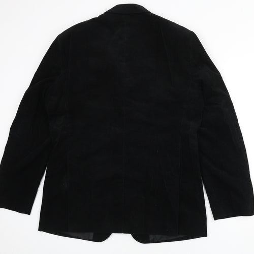 H&M Mens Black Cotton Jacket Blazer Size 42 Regular