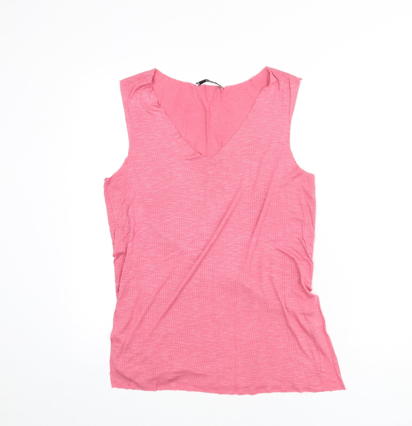 Mango Womens Purple Polyester Basic Tank Size M V-Neck - Ribbed