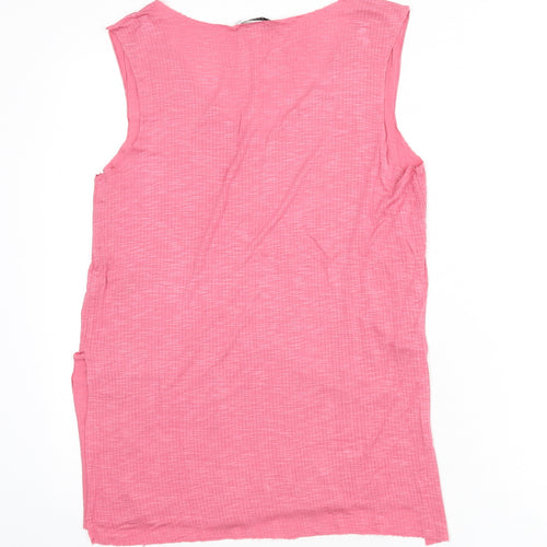 Mango Womens Purple Polyester Basic Tank Size M V-Neck - Ribbed