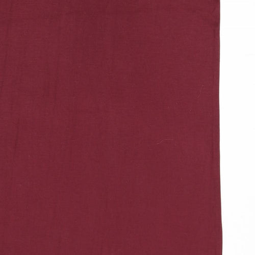 Marks and Spencer Womens Red Viscose Maxi Size 10 Boat Neck Pullover - Lace Sleeves