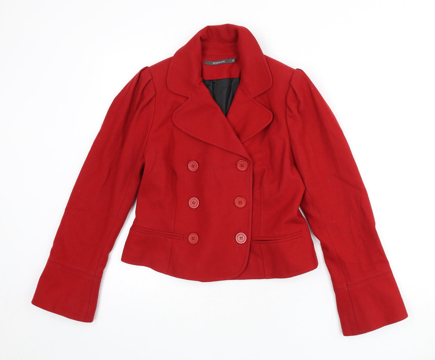 River Island Womens Red Jacket Size 10 Button
