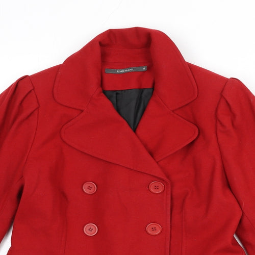 River Island Womens Red Jacket Size 10 Button