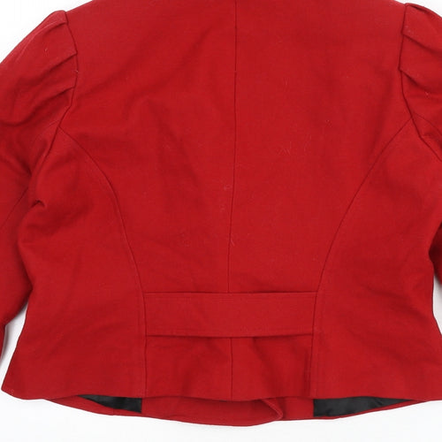 River Island Womens Red Jacket Size 10 Button