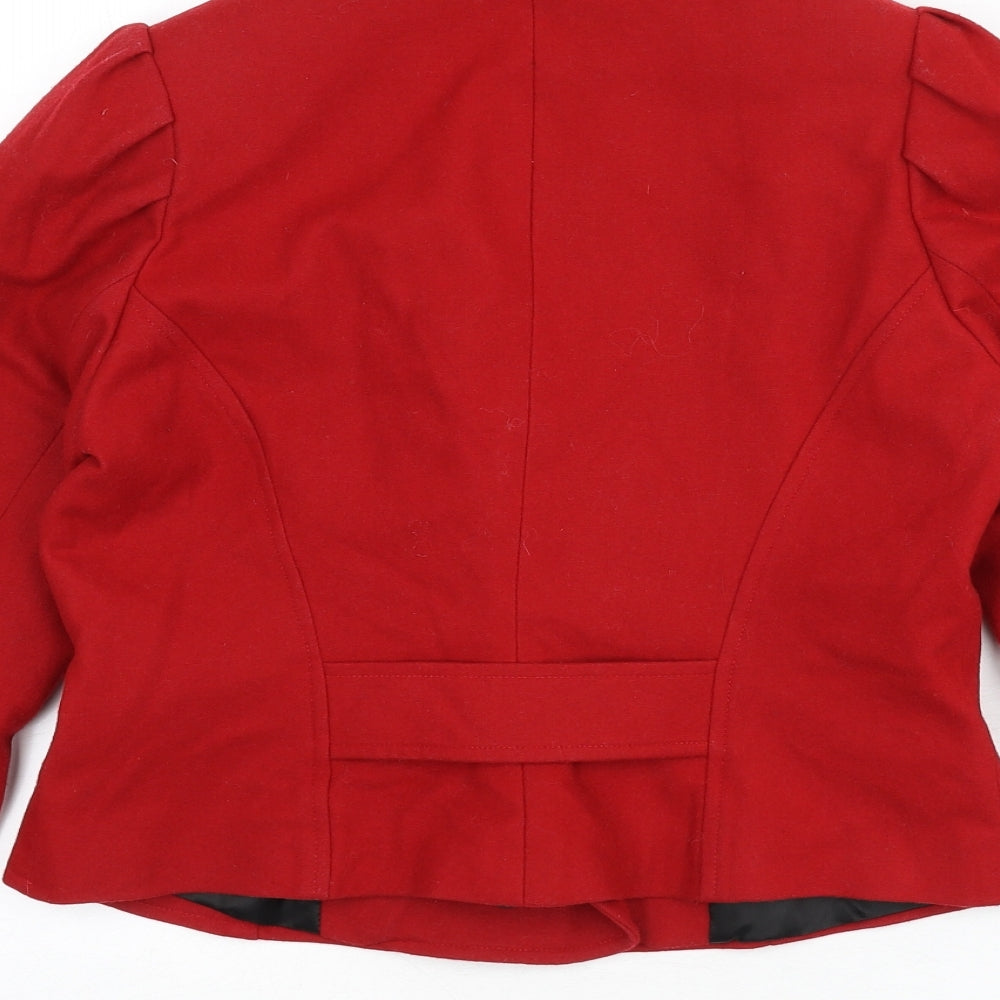 River Island Womens Red Jacket Size 10 Button