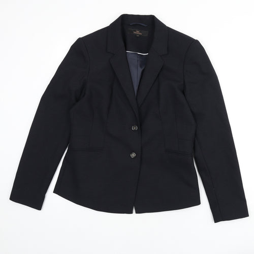 NEXT Womens Blue Geometric Polyester Jacket Blazer Size 14