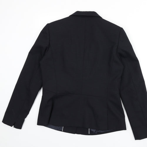 NEXT Womens Blue Geometric Polyester Jacket Blazer Size 14