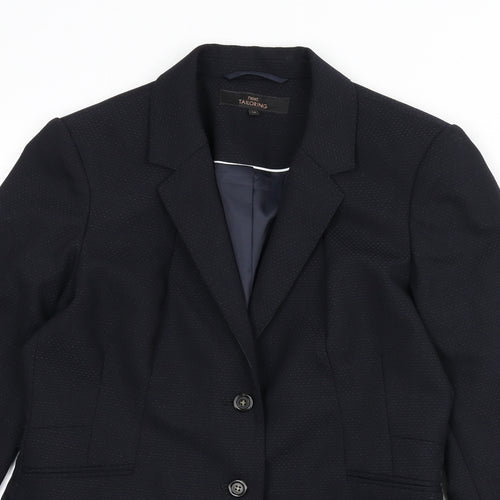 NEXT Womens Blue Geometric Polyester Jacket Blazer Size 14