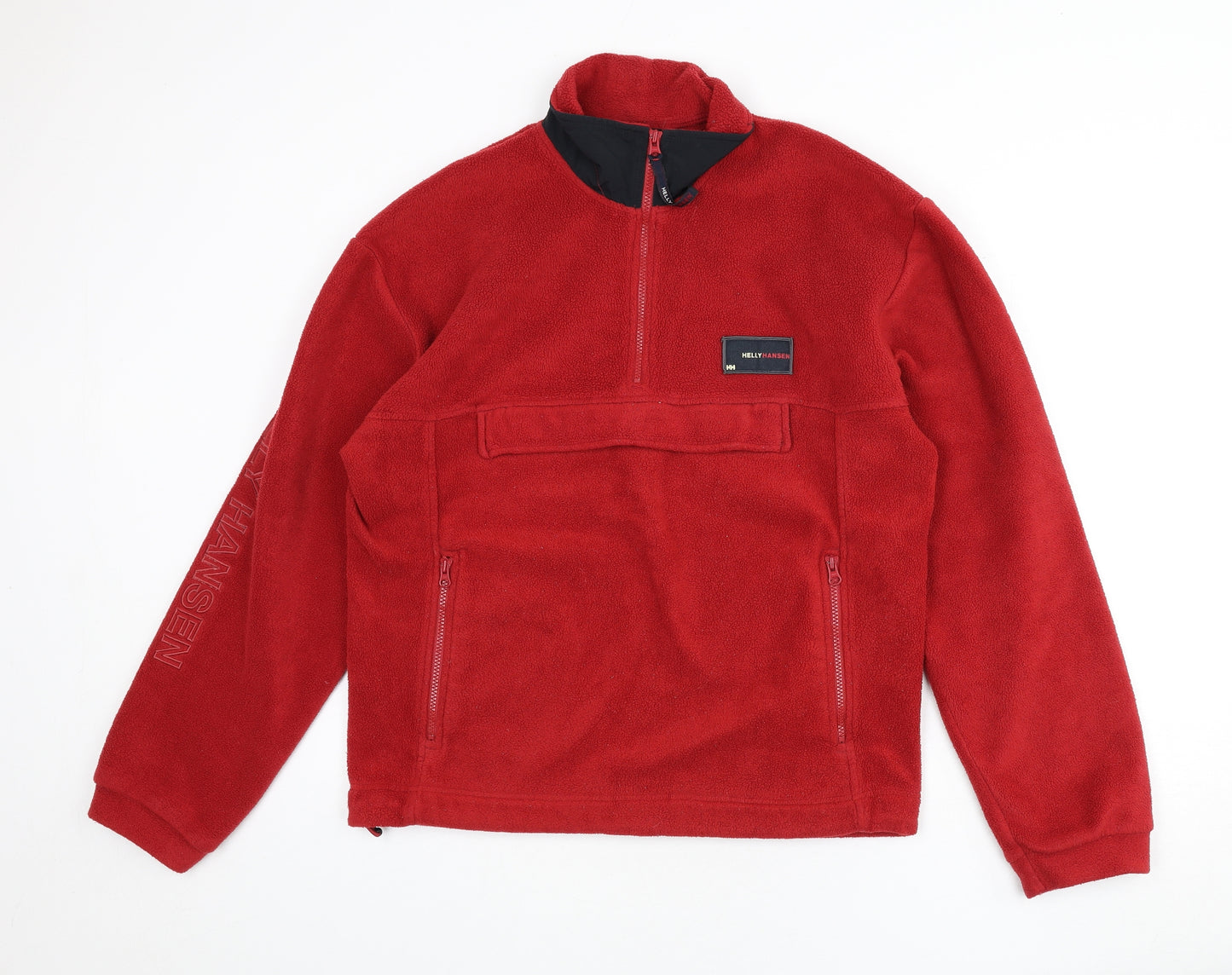 Helly Hansen Mens Red Polyester Henley Sweatshirt Size XL - Anorak Style