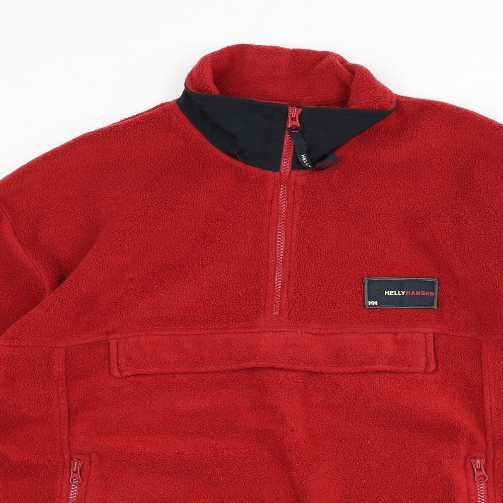 Helly Hansen Mens Red Polyester Henley Sweatshirt Size XL - Anorak Style