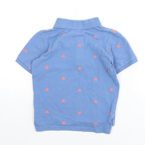 Gap Boys Blue Geometric Cotton Basic Polo Size 5 Years Collared Button - Crab Print