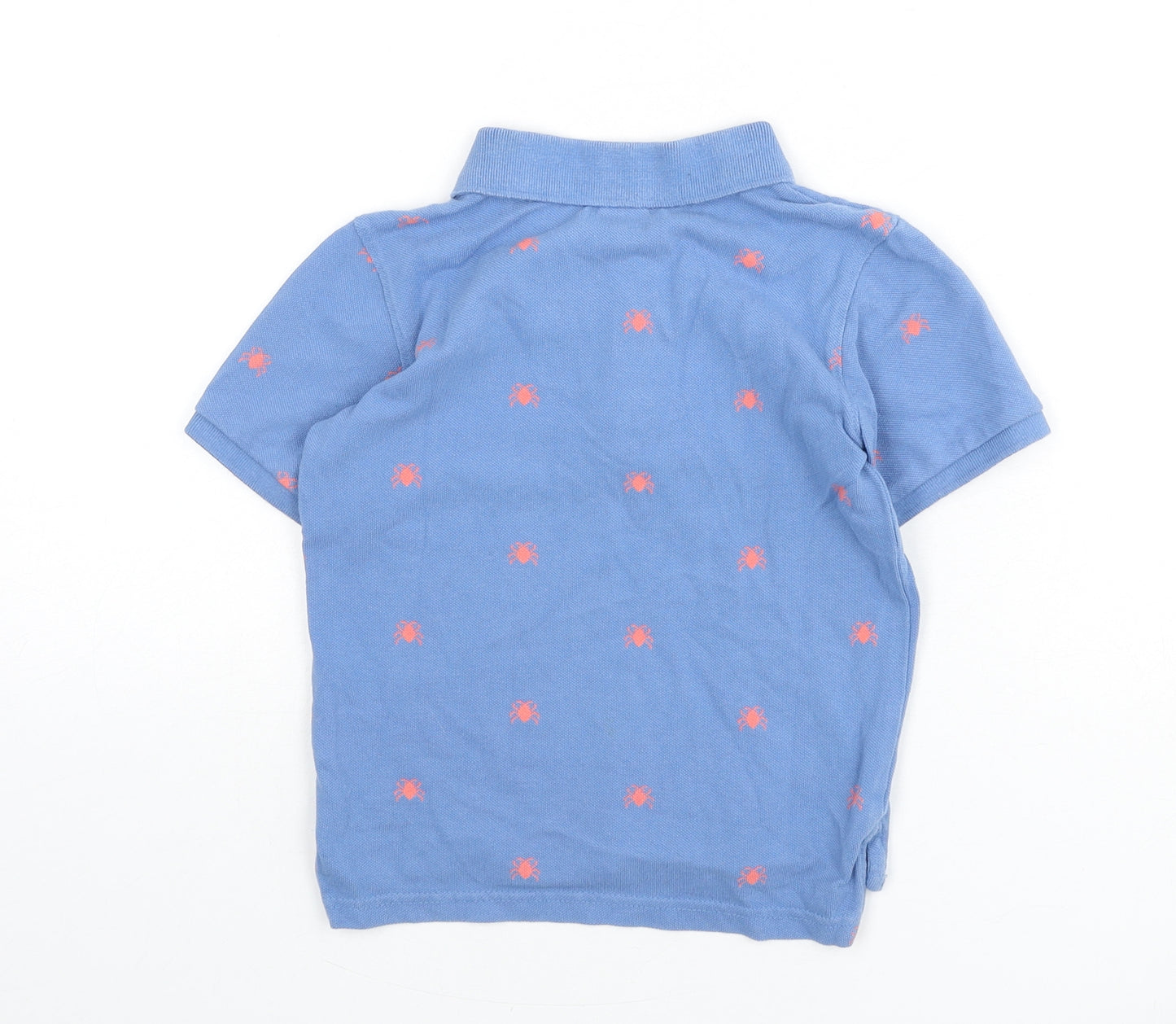 Gap Boys Blue Geometric Cotton Basic Polo Size 5 Years Collared Button - Crab Print