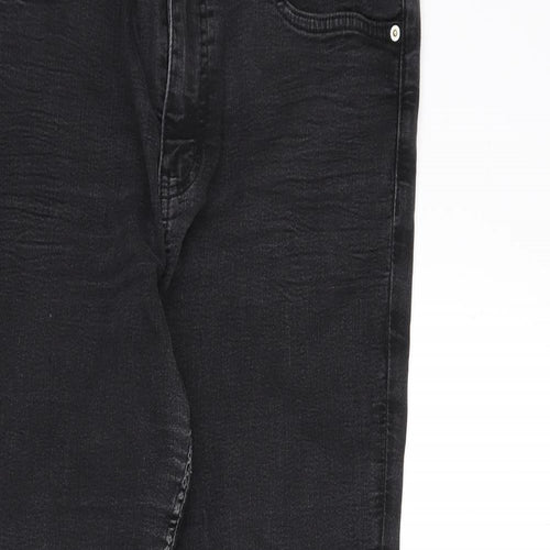 Marks and Spencer Womens Grey Cotton Skinny Jeans Size 16 L26 in Regular Zip