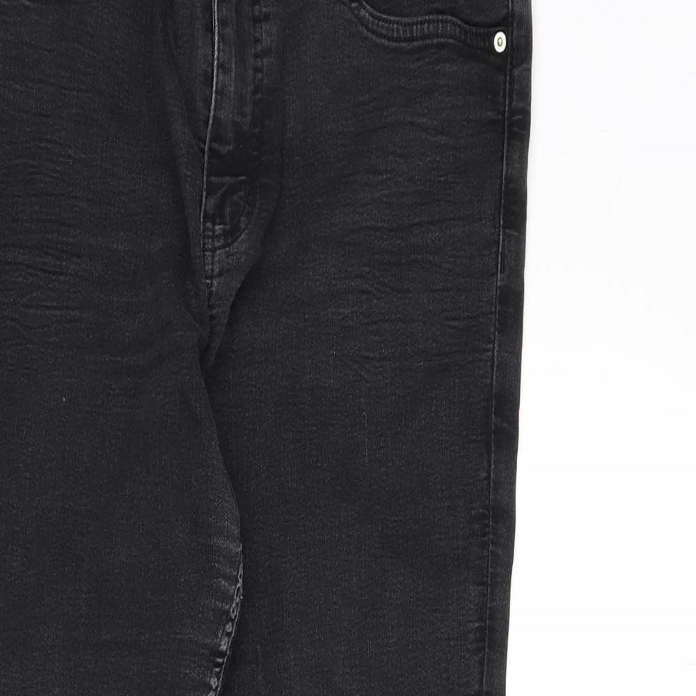 Marks and Spencer Womens Grey Cotton Skinny Jeans Size 16 L26 in Regular Zip