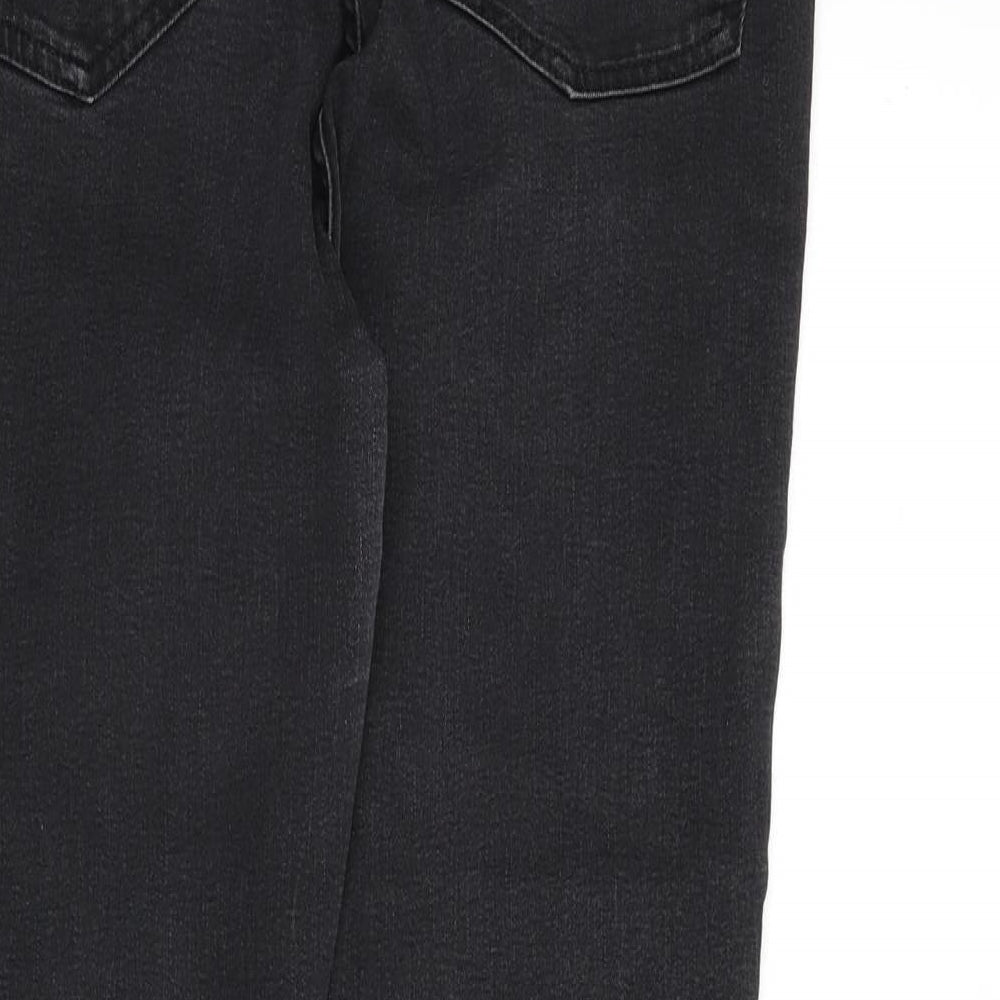 Marks and Spencer Womens Grey Cotton Skinny Jeans Size 16 L26 in Regular Zip