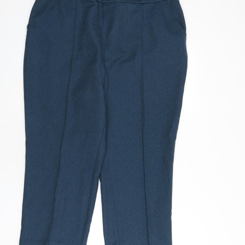 EWM Womens Blue Polyester Trousers Size 22 L24 in Regular - Pleat Front