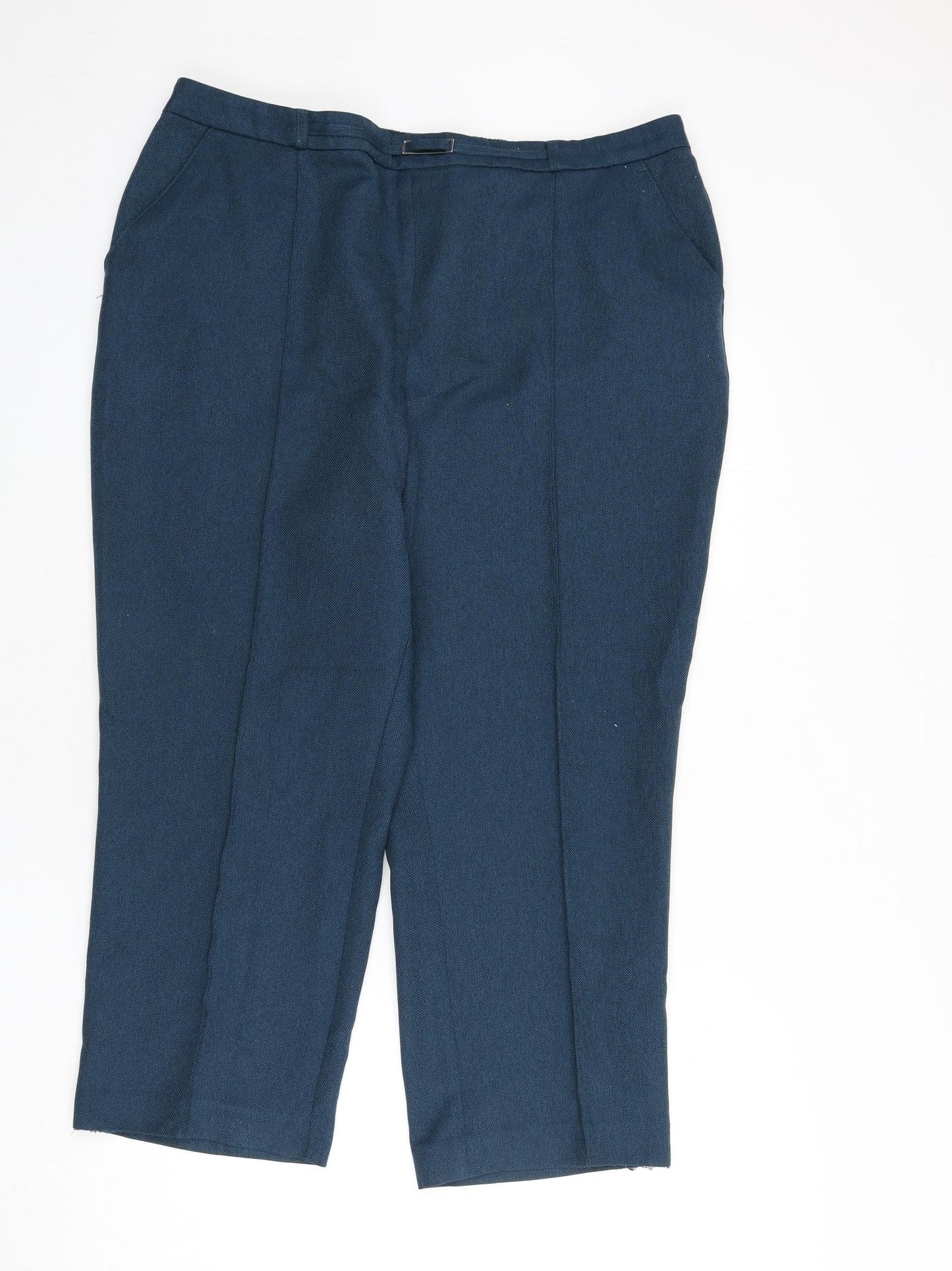 EWM Womens Blue Polyester Trousers Size 22 L24 in Regular - Pleat Front