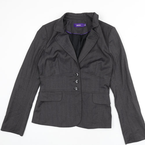 Mexx Womens Grey Polyester Jacket Blazer Size 12