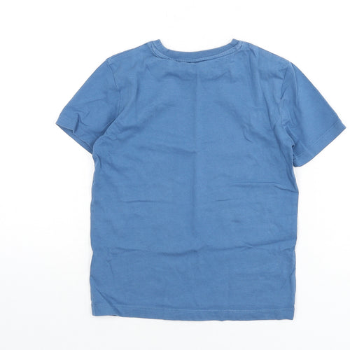 NEXT Boys Blue 100% Cotton Basic T-Shirt Size 6 Years Round Neck Pullover - Melting, Football